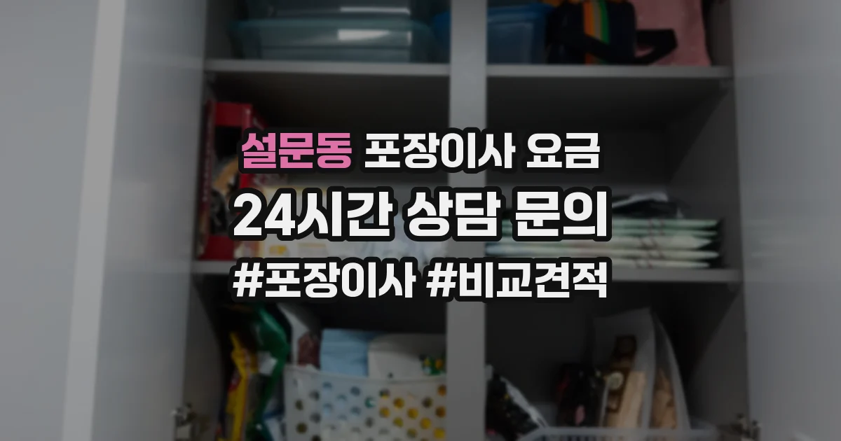 설문동 포장이사 요금