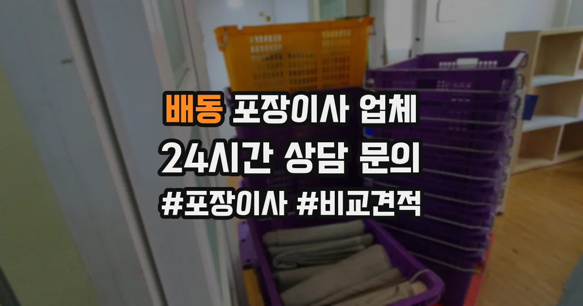 배동 포장이사 업체
