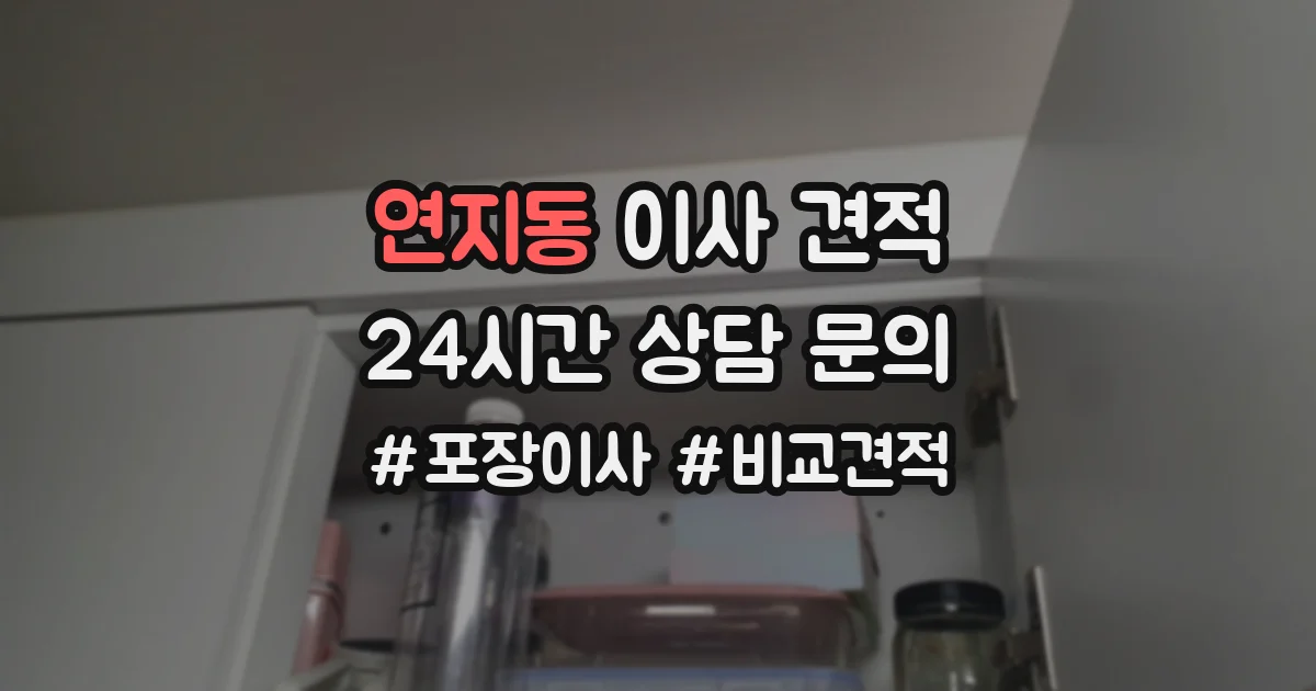 연지동 이사 견적
