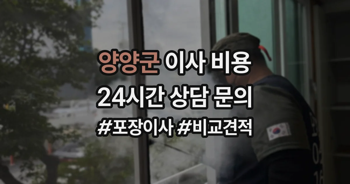 양양군 이사 비용