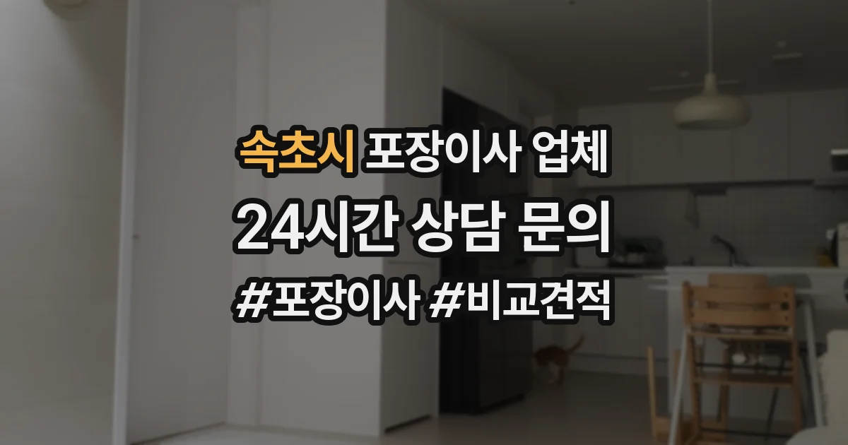 속초시 포장이사 업체