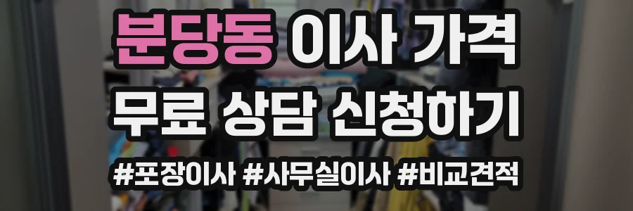 분당동 이사 가격