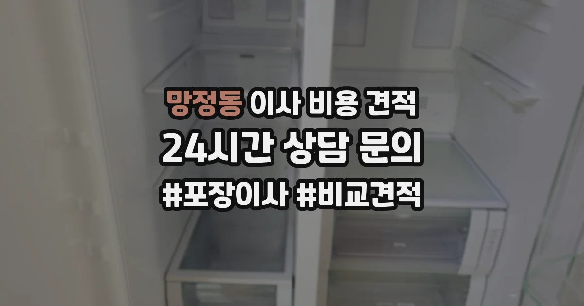 망정동 이사 비용 견적