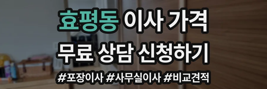 효평동 이사 가격