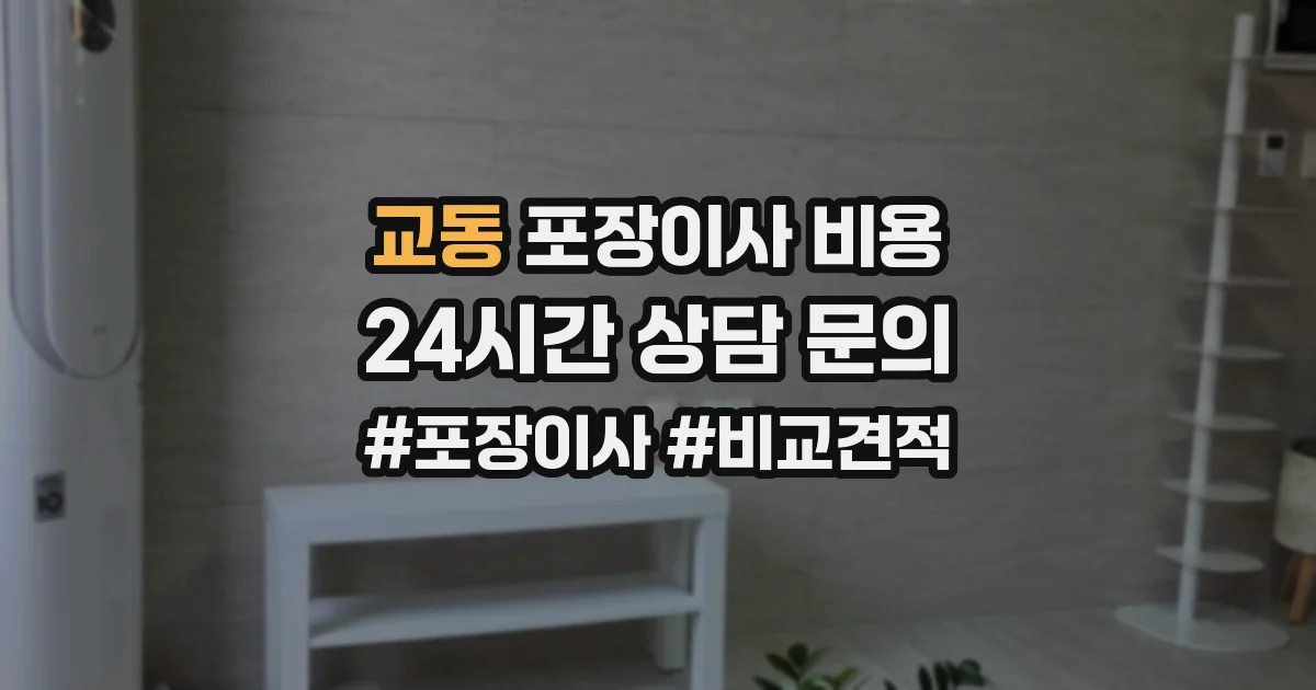 교동 포장이사 비용