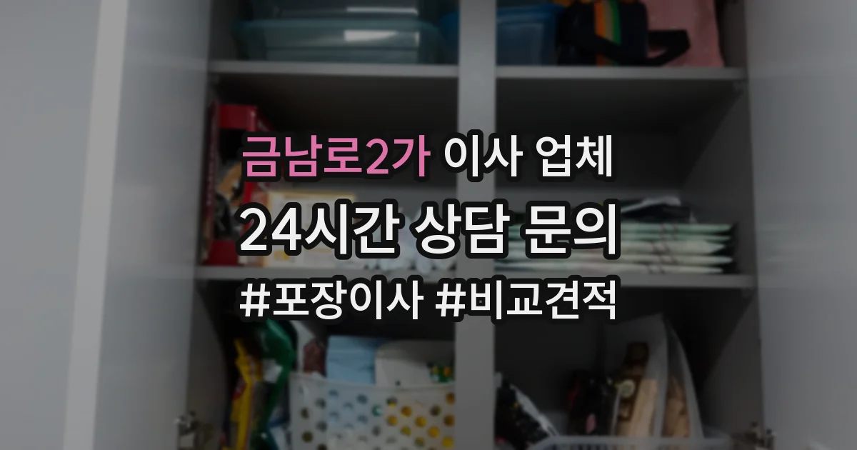 금남로2가 이사 업체