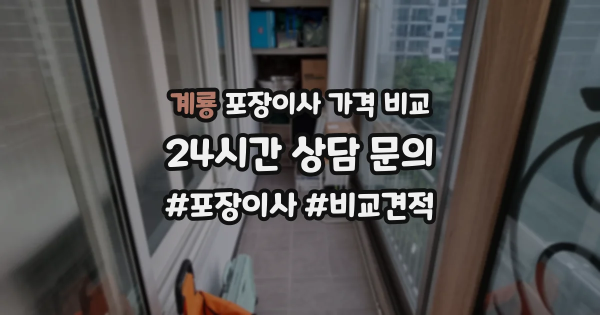 계룡 포장이사 가격 비교