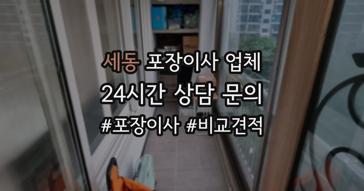 세동 포장이사 업체