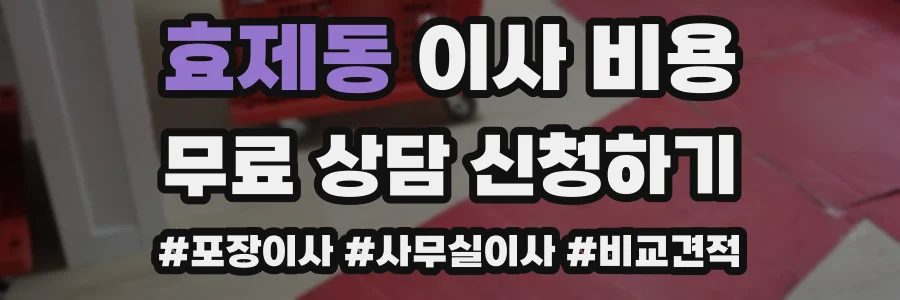효제동 이사 비용