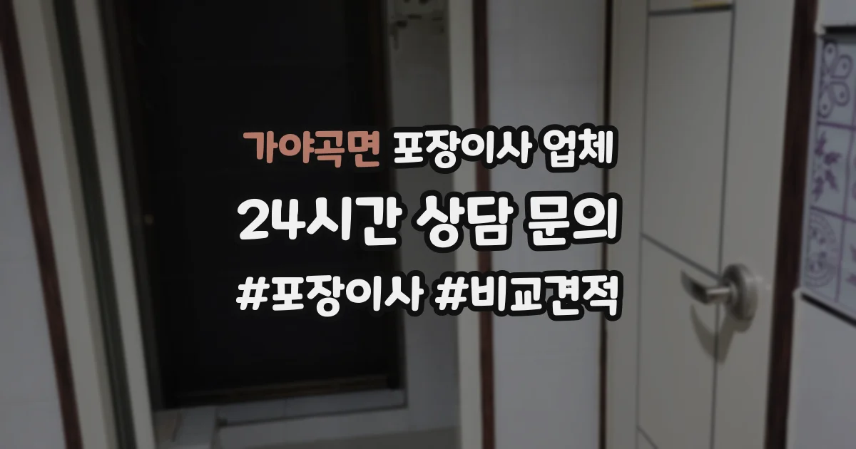 가야곡면 포장이사 업체