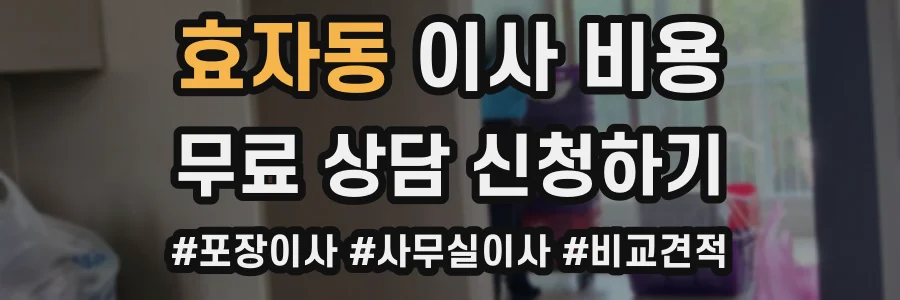 효자동 이사 비용