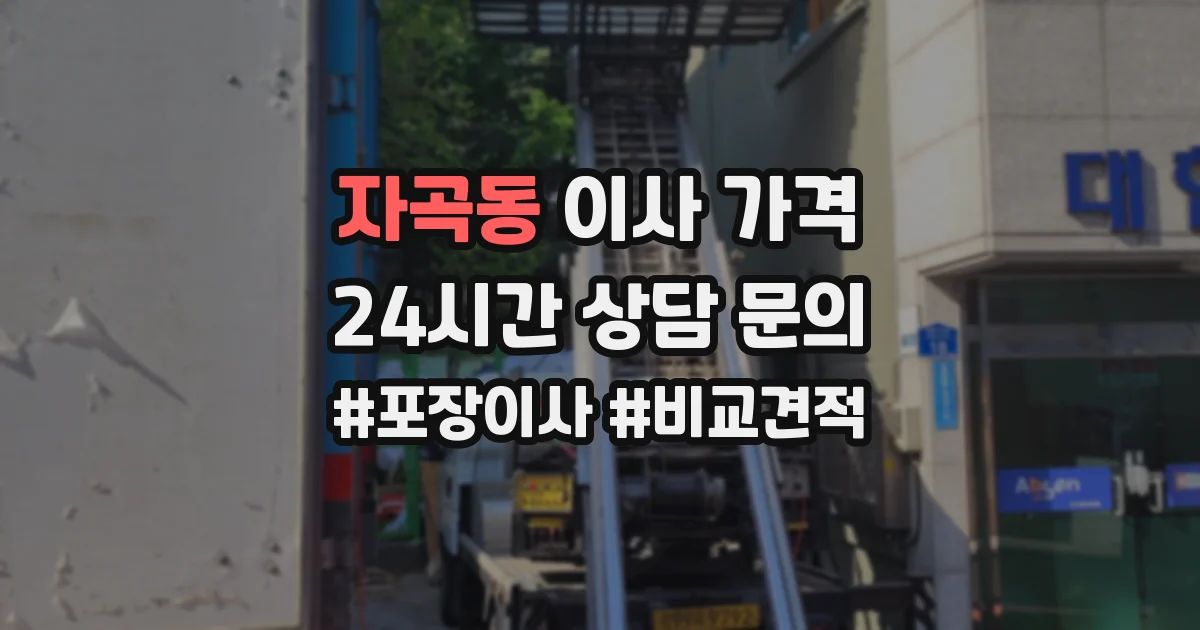 자곡동 이사 가격