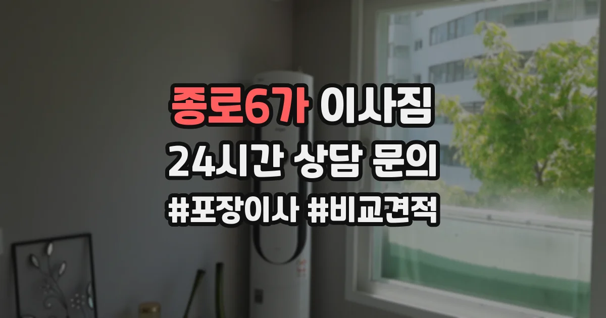 종로6가 이사짐