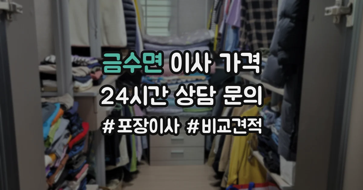 금수면 이사 가격