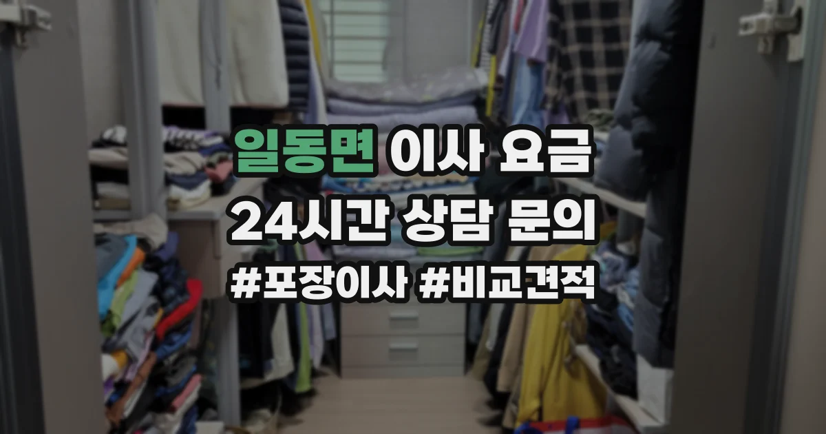 일동면 이사 요금