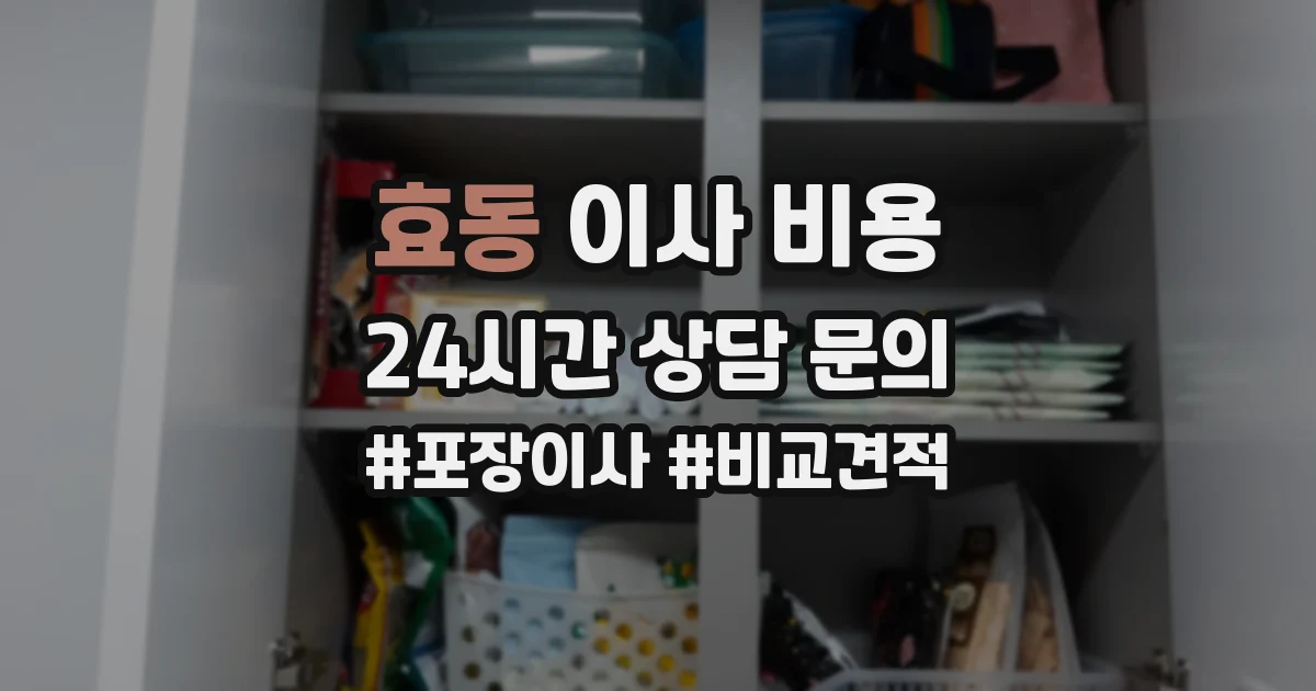 효동 이사 비용