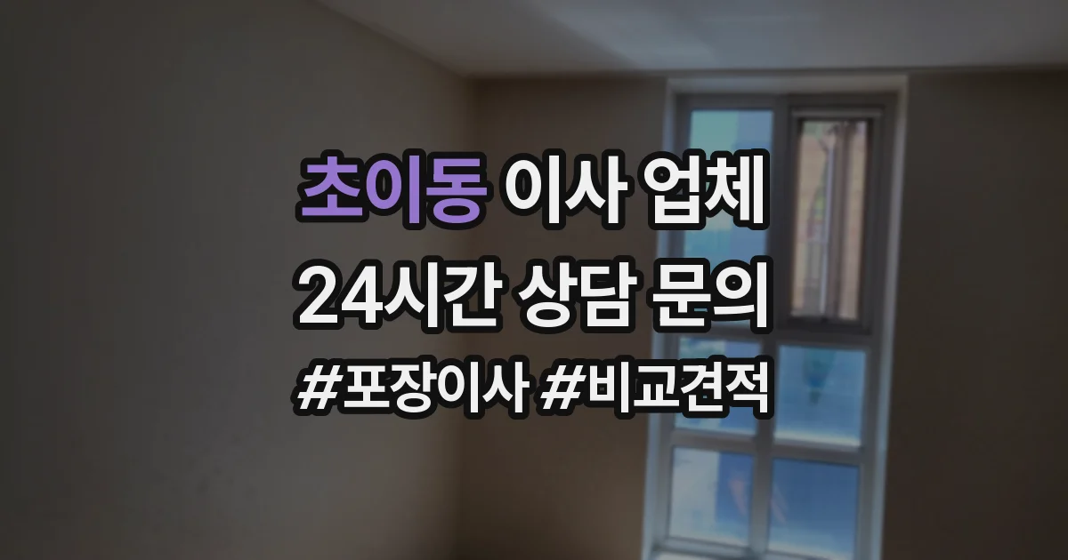 초이동 이사 업체