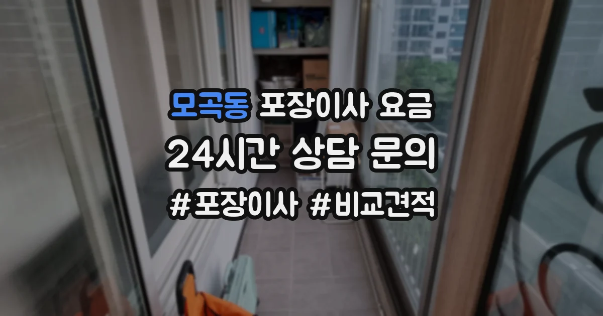 모곡동 포장이사 요금
