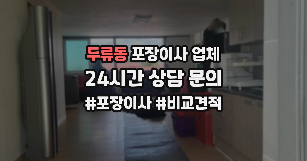 두류동 포장이사 업체