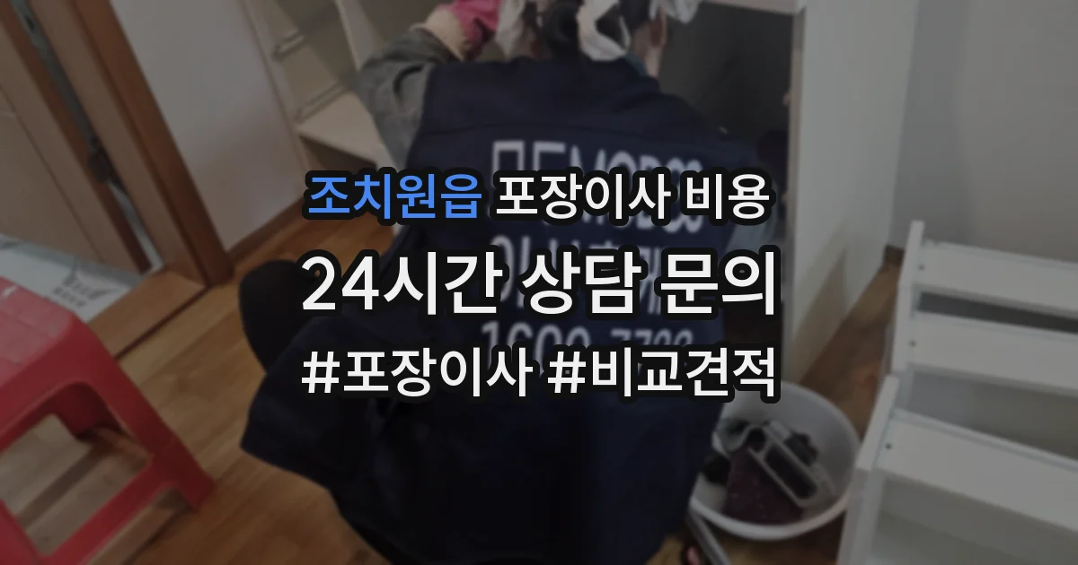 조치원읍 포장이사 비용