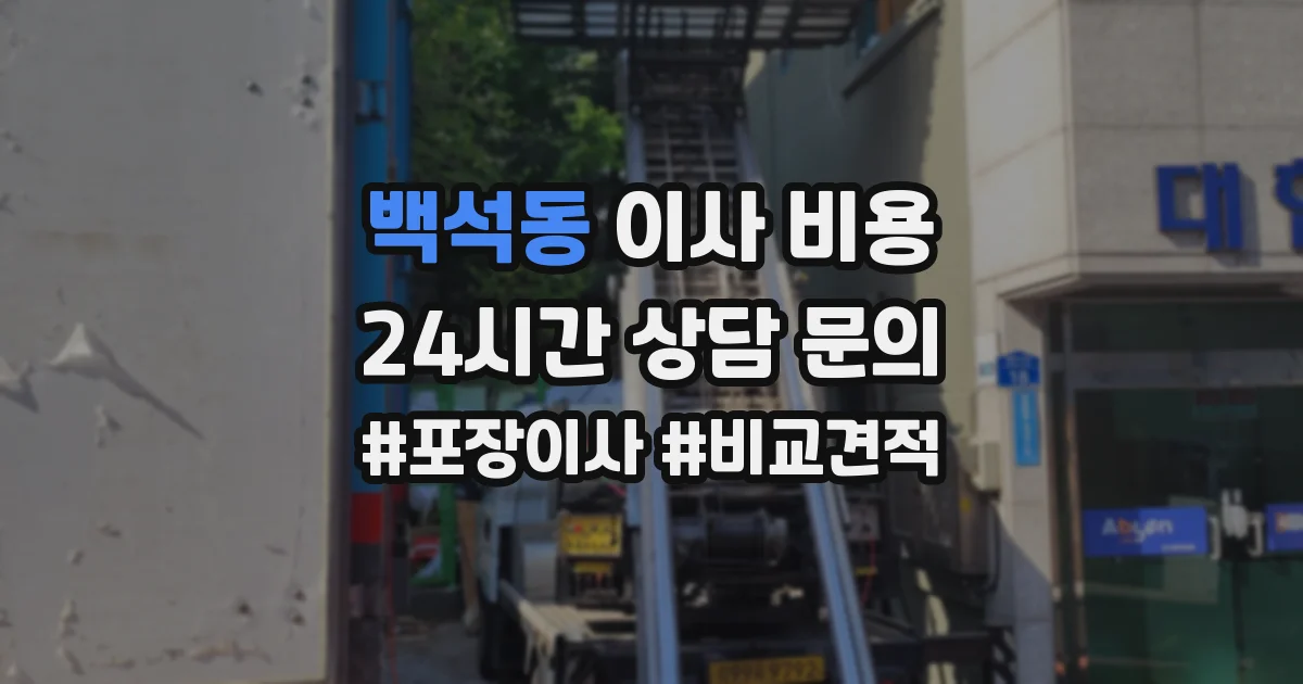 백석동 이사 비용
