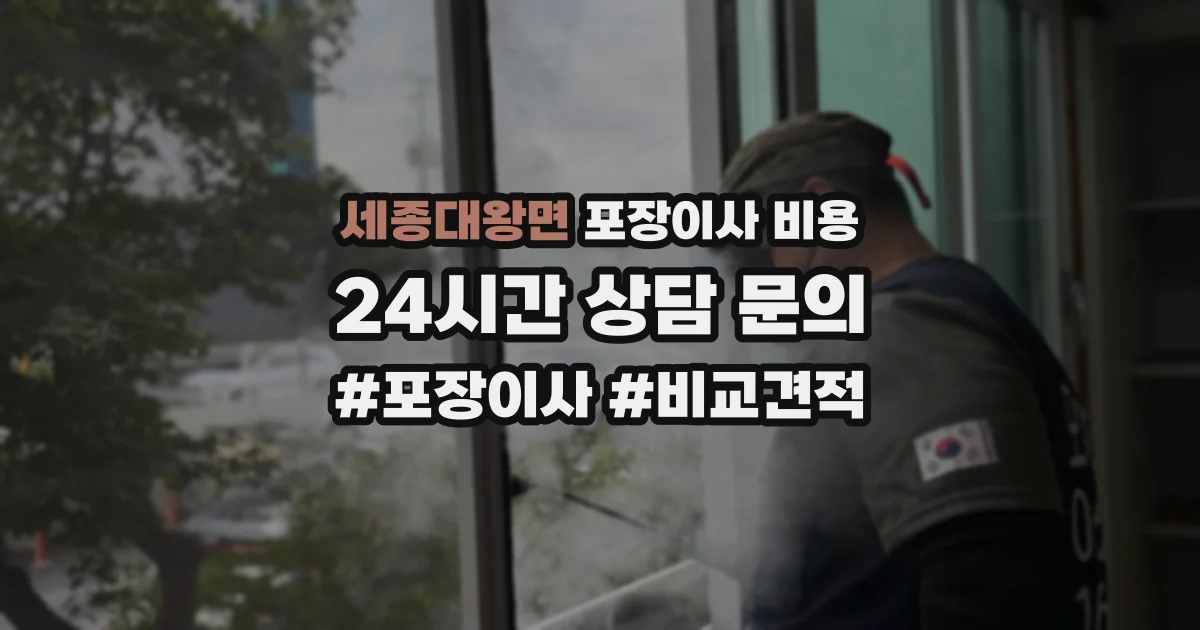세종대왕면 포장이사 비용