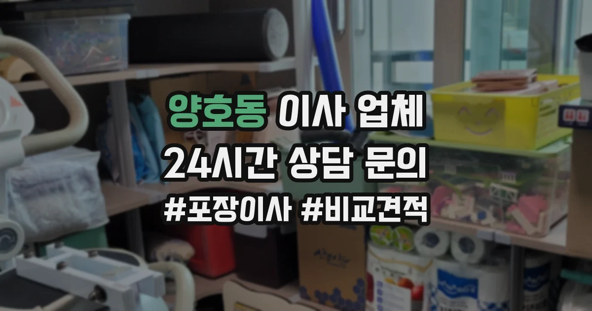 양호동 이사 업체