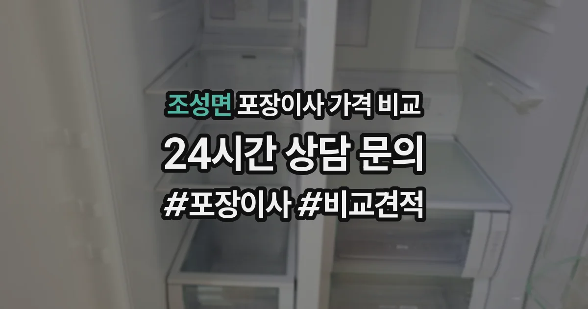 조성면 포장이사 가격 비교