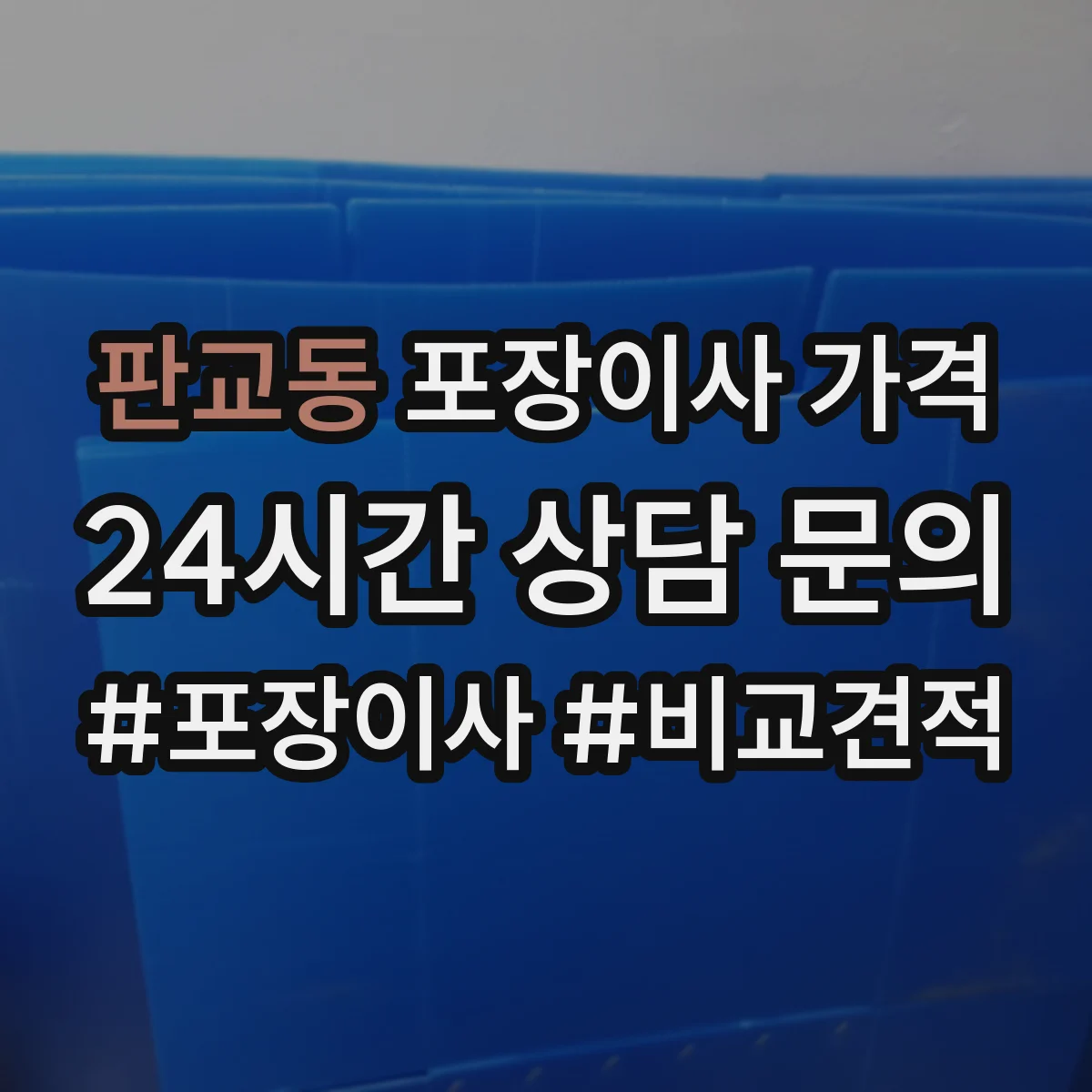 판교동 포장이사 가격