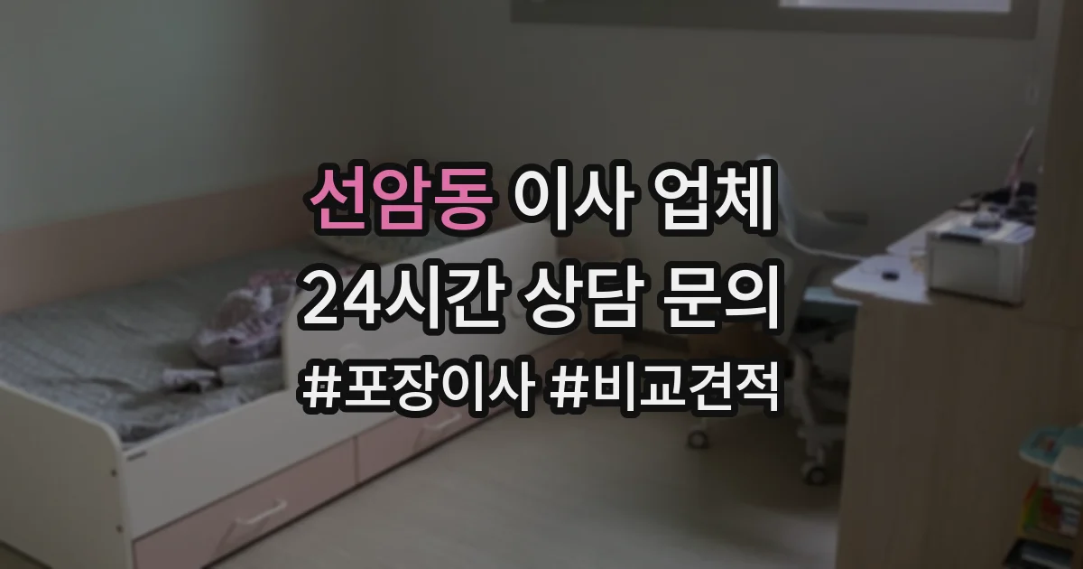 선암동 이사 업체