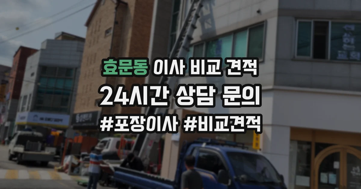 효문동 이사 비교 견적