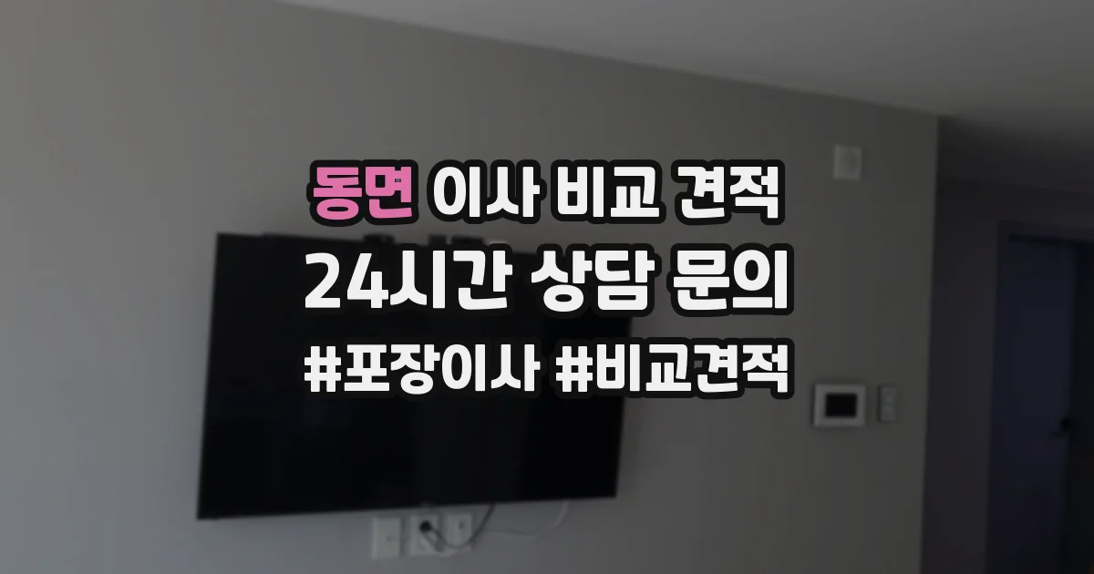 동면 이사 비교 견적