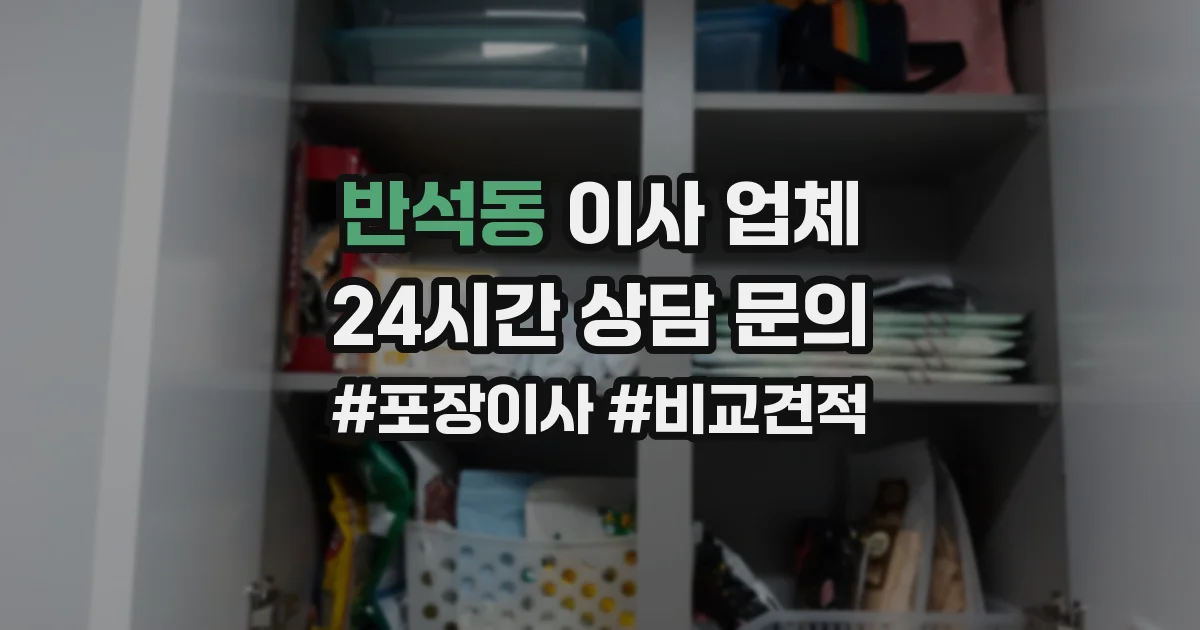 반석동 이사 업체