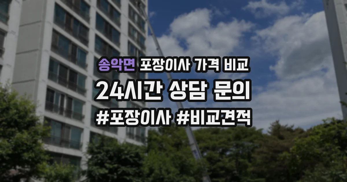 송악면 포장이사 가격 비교