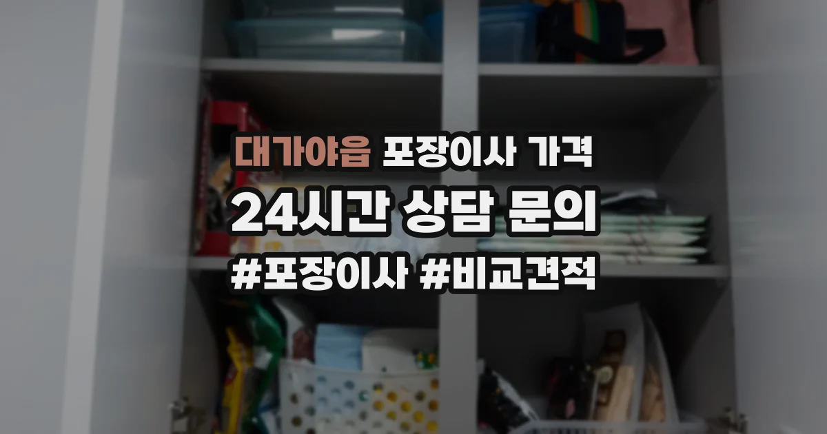 대가야읍 포장이사 가격