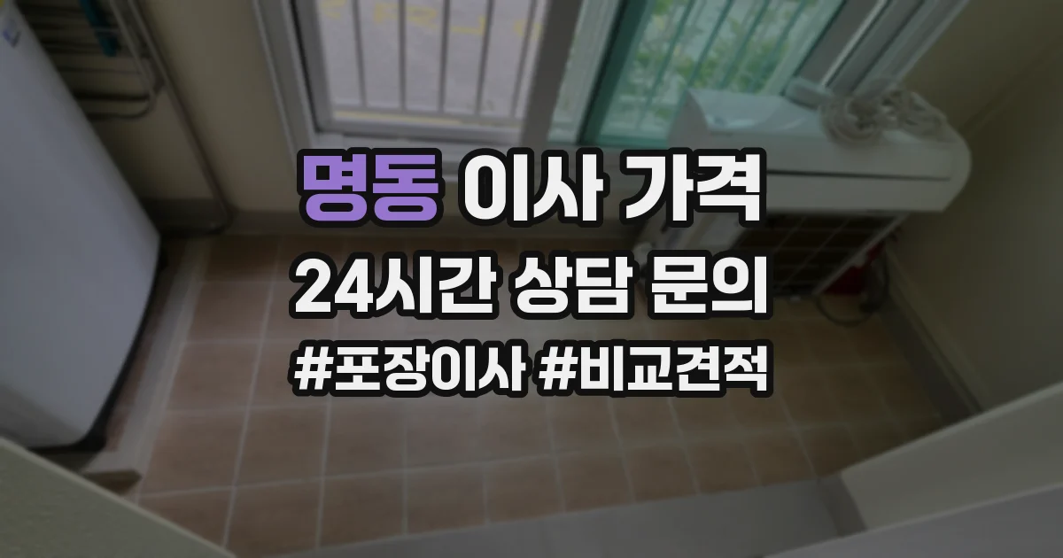 명동 이사 가격