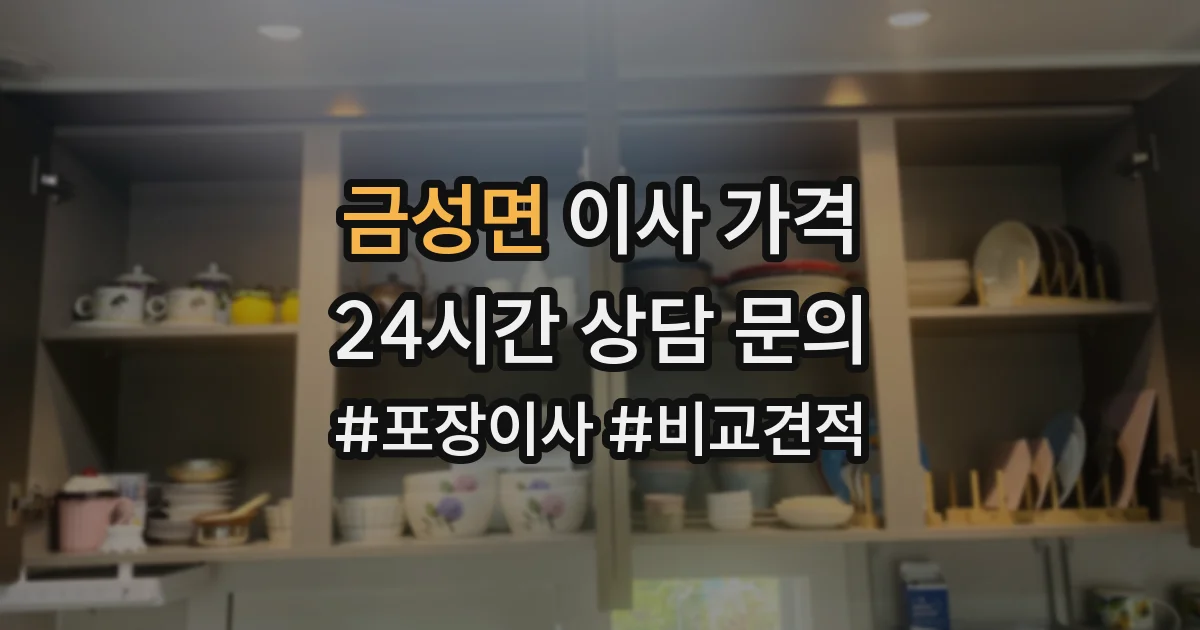 금성면 이사 가격