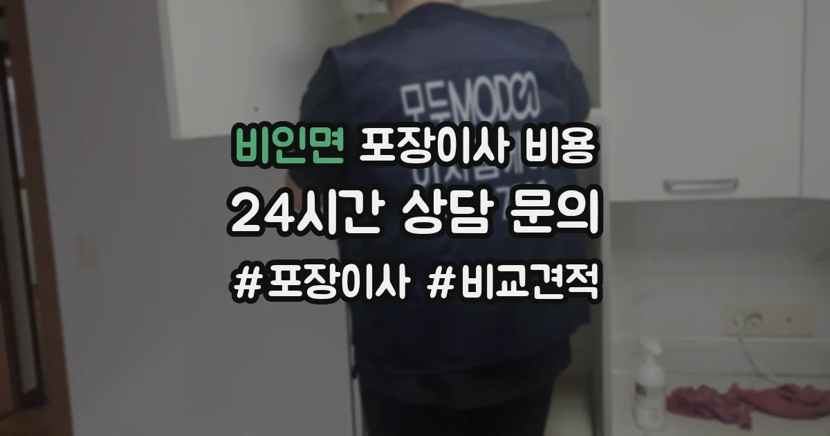 비인면 포장이사 비용