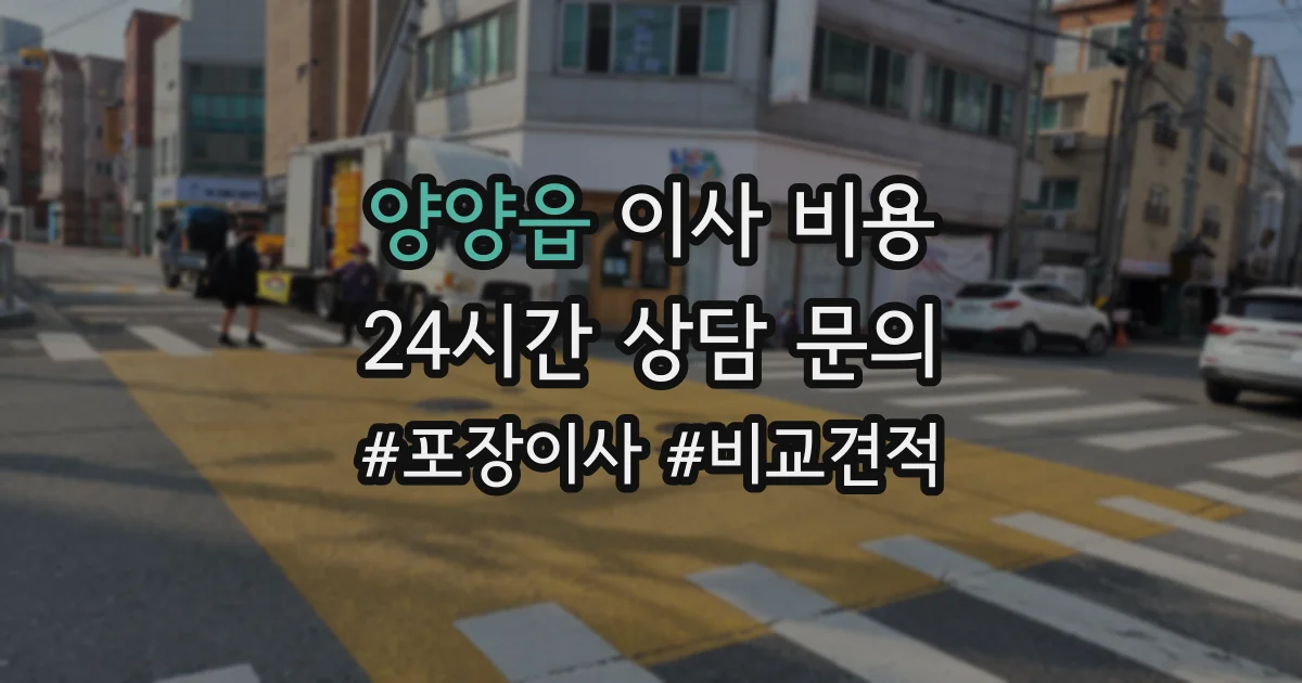 양양읍 이사 비용