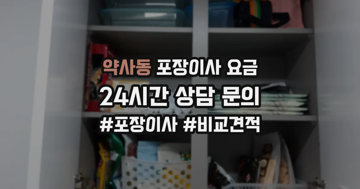 약사동 포장이사 요금