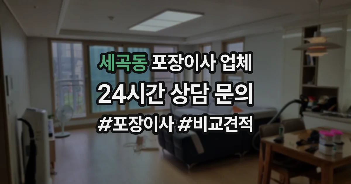 세곡동 포장이사 업체