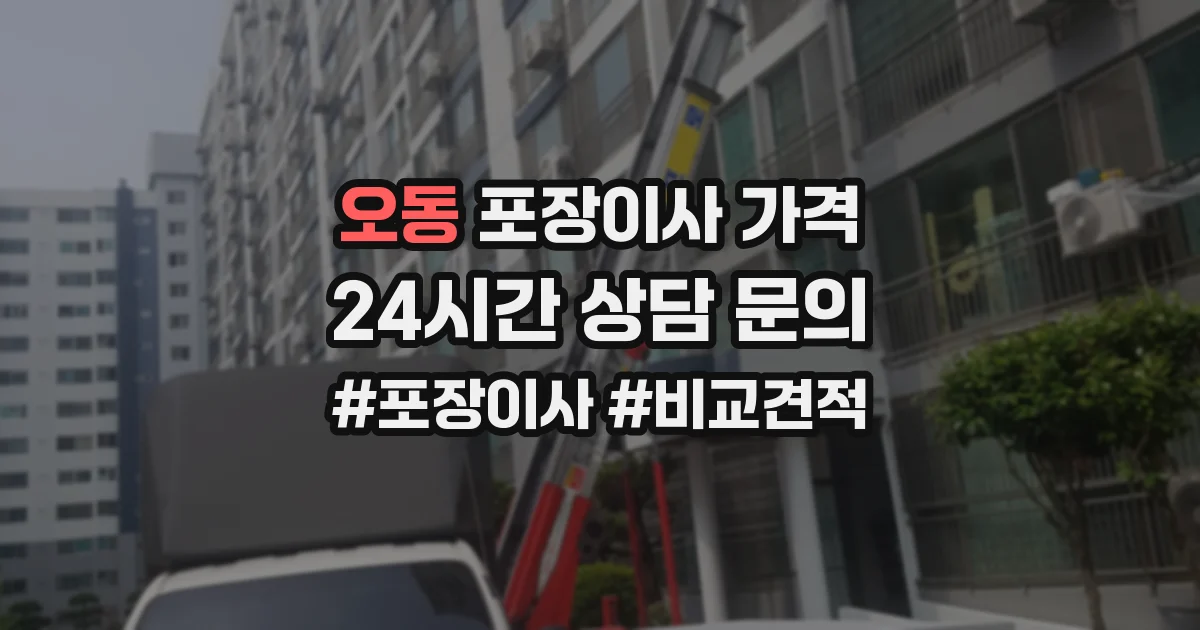 오동 포장이사 가격