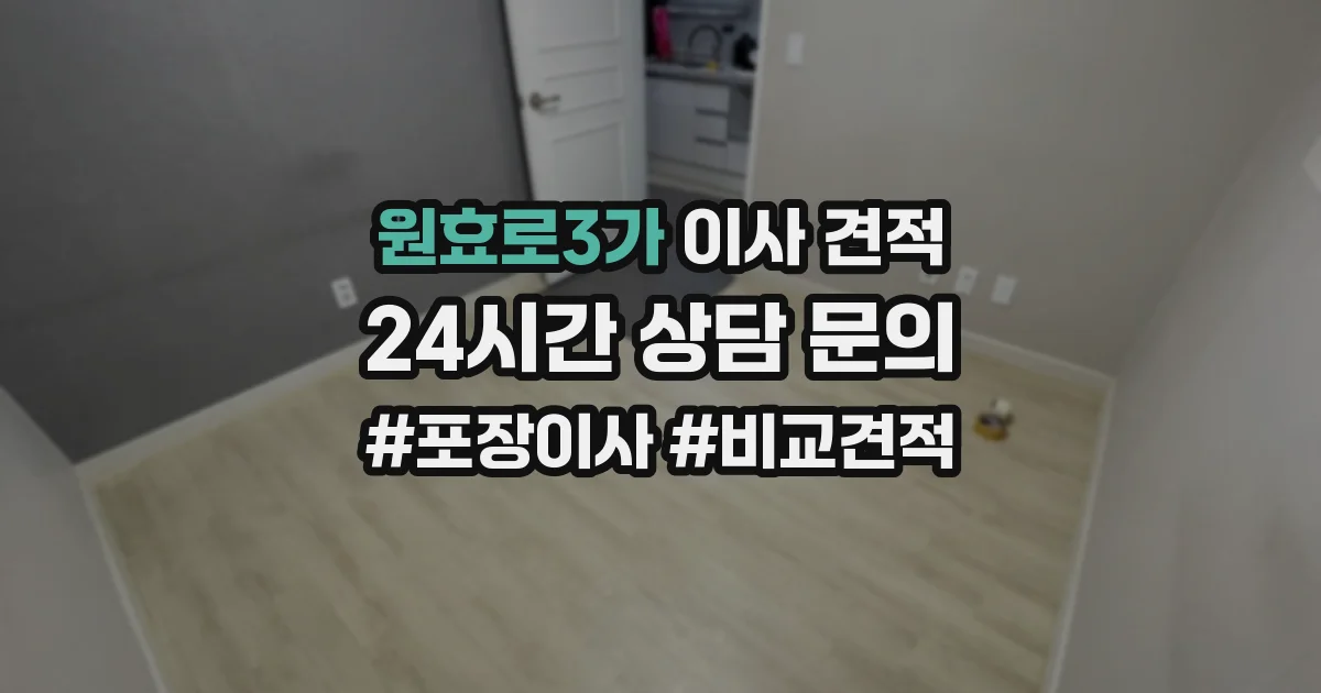 원효로3가 이사 견적