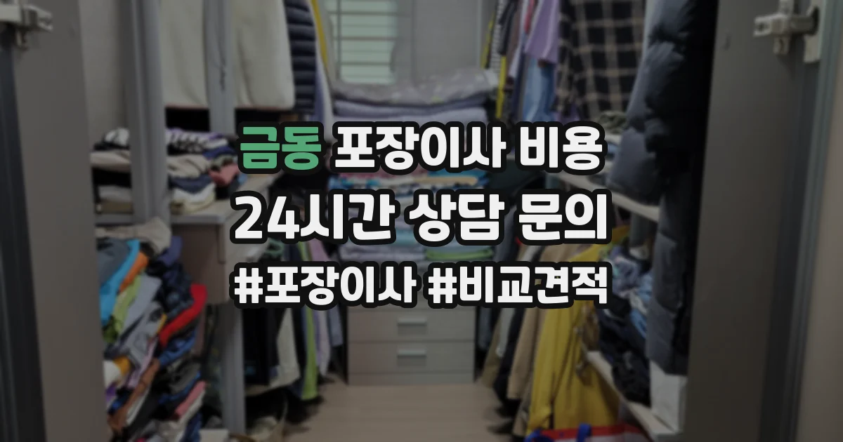 금동 포장이사 비용