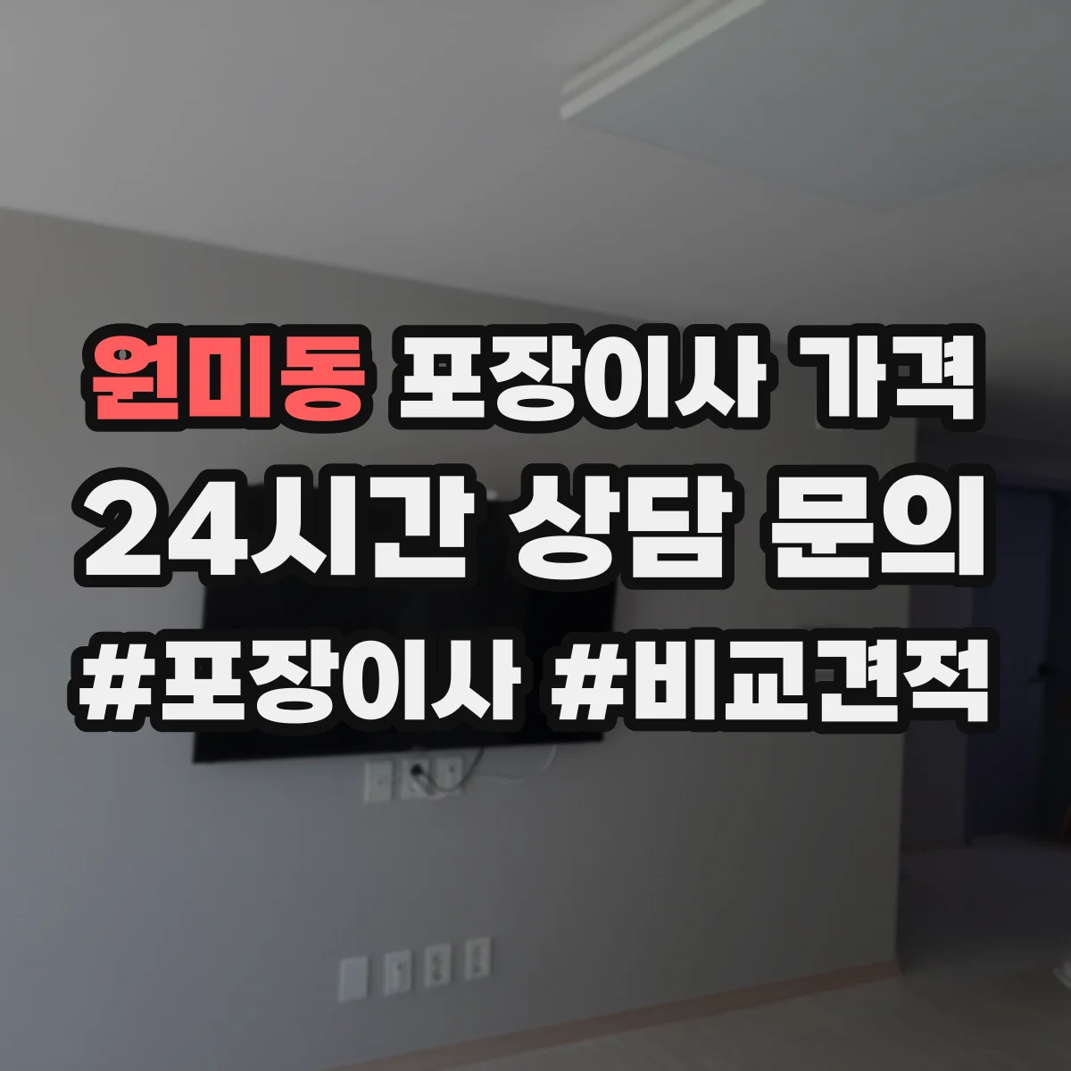 원미동 포장이사 가격
