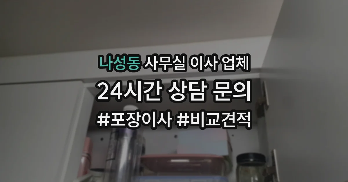 나성동 사무실 이사 업체