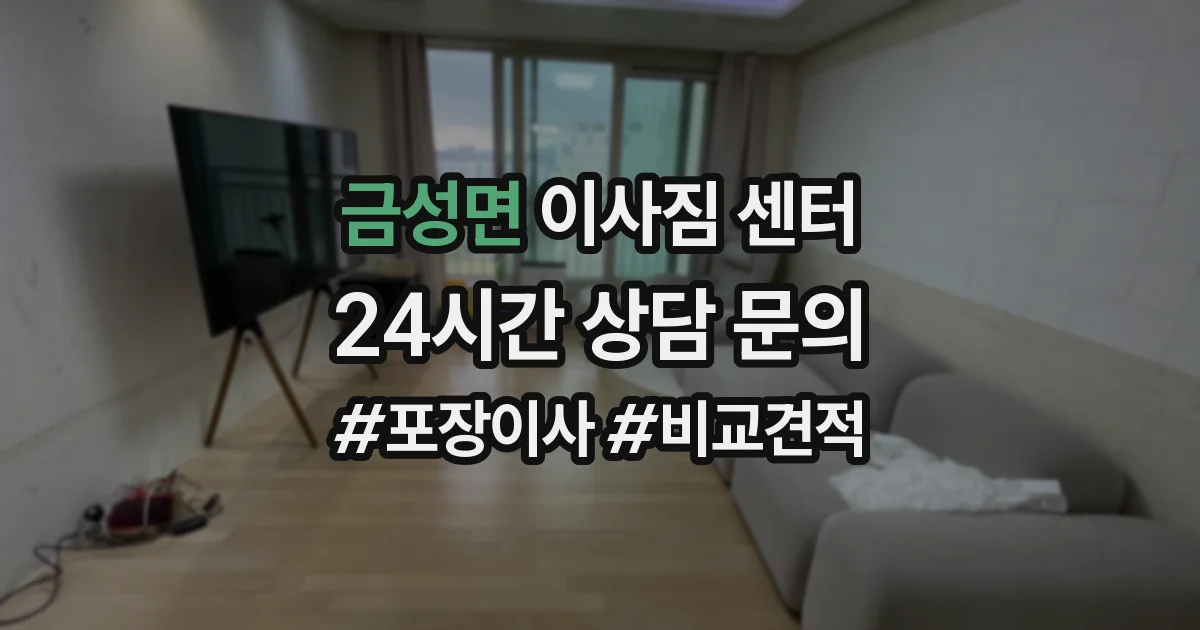 금성면 이사짐 센터