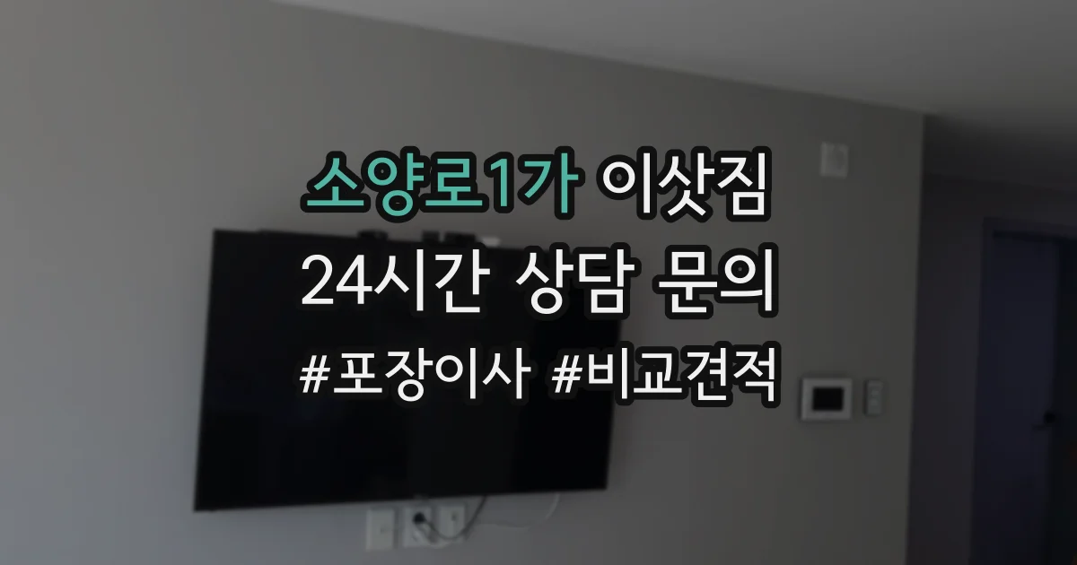 소양로1가 이삿짐