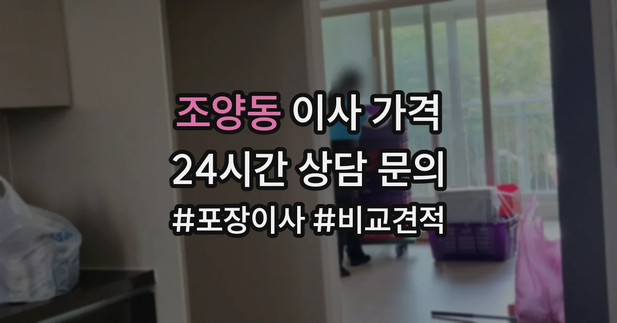 조양동 이사 가격