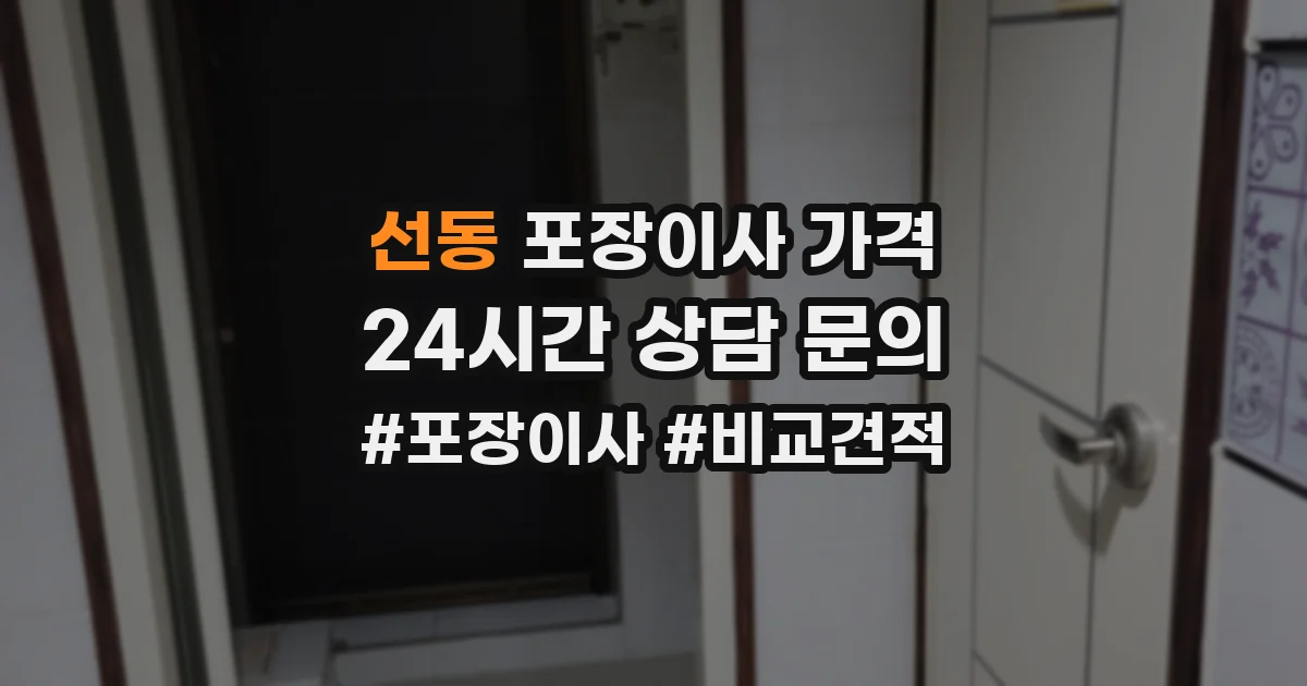 선동 포장이사 가격